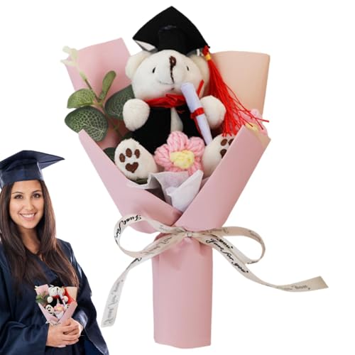 Gkumgwo Abschlussbär-Rosen-Blumenstrauß, künstliche Blumenarrangements, Handgemachte Abschluss-Häkelblumen, Gewebter Plüschstrauß. Langlebiges Blumenarrangement für Absolventen Gkumgwo Abschlussbär-Rosen-Blumenstrauß, künstliche Blumenarrangements, Handgemachte Abschluss-Häkelblumen, Gewebter Plüschstrauß. Langlebiges Blumenarrangement für Absolventen von Gkumgwo