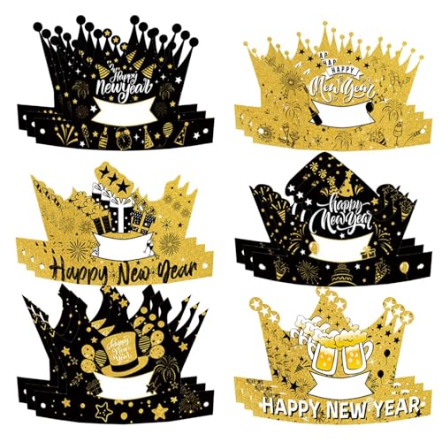 Gkumgwo Kronen-Papierhüte | 18 x tragbare Kronen-Papierhüte | Neujahrs-Kopfbedeckung, Foto-Requisiten, schwarz-goldene Tiara für, Mädchen, Kinder, Erwachsene und Jugendliche Gkumgwo Kronen-Papierhüte | 18 x tragbare Kronen-Papierhüte | Neujahrs-Kopfbedeckung, Foto-Requisiten, schwarz-goldene Tiara für, Mädchen, Kinder, Erwachsene und Jugendliche von Gkumgwo