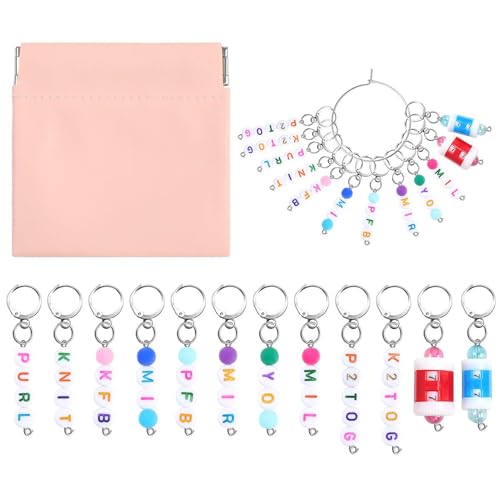 Gkumgwo Strickmarkierer,Verriegelbare Häkelmarkierer - Strickmarkierungswerkzeuge 12 Stück für Basteln Scrapbooking Armband Halskette Ohrring von Gkumgwo