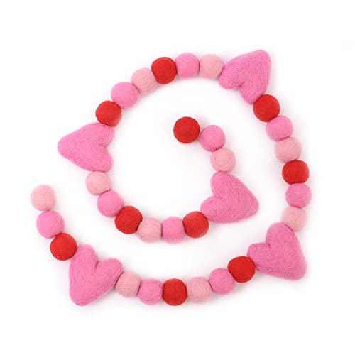 Glaciart One Pom Pom Girlande – Wollfilzballgirlande – 30 Bälle, 9 Herzen, 4 Farben, Pom Pom Dekorationen, Kinderzimmerdekoration, Wimpelkette, Geburtstagsparty-Dekorationen Glaciart One Pom Pom Girlande – Wollfilzballgirlande – 30 Bälle, 9 Herzen, 4 Farben, Pom Pom Dekorationen, Kinderzimmerdekoration, Wimpelkette, Geburtstagsparty-Dekorationen von Glaciart One
