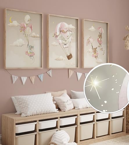 GlamPosters Bilder Set 3x 50x70 cm - Deko Wandbilder für Babyzimmer und Kinderzimmer - Wandbilder ohne Rahmen - Pastell Dekoration für Baby- & Kleinkinderzimmer - Luftballon GlamPosters Bilder Set 3x 50x70 cm - Deko Wandbilder für Babyzimmer und Kinderzimmer - Wandbilder ohne Rahmen - Pastell Dekoration für Baby- & Kleinkinderzimmer - Luftballon von GlamPosters