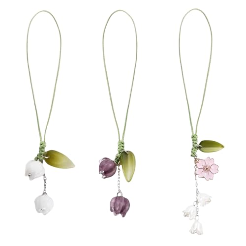 GlamRays 3 Stück Tulpenblume Handy Anhänger, Dekorative Amulette für Mobiltelefone, Passend für Schlüsselanhänger, Rucksack, Brieftasche Dekoration GlamRays 3 Stück Tulpenblume Handy Anhänger, Dekorative Amulette für Mobiltelefone, Passend für Schlüsselanhänger, Rucksack, Brieftasche Dekoration von GlamRays