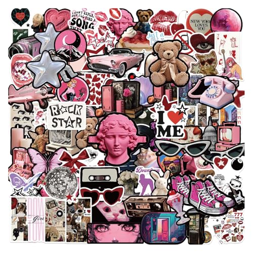 GlamRays Ästhetische Sticker Downtown Girls, Y2K Retro Sticker Cool 2000er Cyber Mode Sticker für Wasserflasche Laptop Gitarre Skateboard, Silikon Sticker GlamRays Ästhetische Sticker Downtown Girls, Y2K Retro Sticker Cool 2000er Cyber Mode Sticker für Wasserflasche Laptop Gitarre Skateboard, Silikon Sticker von GlamRays