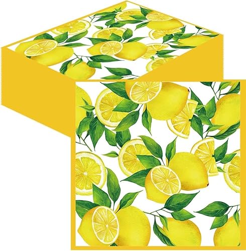 Glamifyr 40 Stück Zitronen Servietten Zitronen Perfekt für Geburtstage, Partys, Hochzeiten, Kommunion und Feiern, Servietten Zitronenmotiv Dekoration Servietten Sommer 33x33cm Glamifyr 40 Stück Zitronen Servietten Zitronen Perfekt für Geburtstage, Partys, Hochzeiten, Kommunion und Feiern, Servietten Zitronenmotiv Dekoration Servietten Sommer 33x33cm von Glamifyr