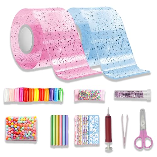 Glamifyr 40 Stücke Nano Tape Bubbles Set,Nano Tape Bubbles,Elastische Blase Ballons,Super Elastische Nano Klebebänder für Stressabbau und Spaß,2 Rollen Nanoband Doppelseitig für Kinder Jungen Mädhen Glamifyr 40 Stücke Nano Tape Bubbles Set,Nano Tape Bubbles,Elastische Blase Ballons,Super Elastische Nano Klebebänder für Stressabbau und Spaß,2 Rollen Nanoband Doppelseitig für Kinder Jungen Mädhen von Glamifyr