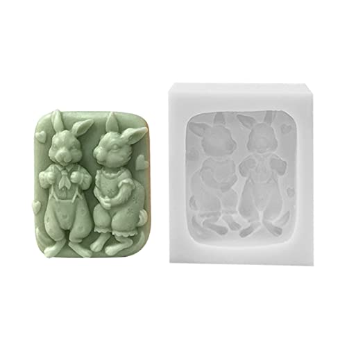 3D-Kaninchen-Form, DIY-Silikon-Kuchenharz-Formen, zur Herstellung von handgemachten Seifen, Basteln, Silikonformen für Harz von Glanhbnol
