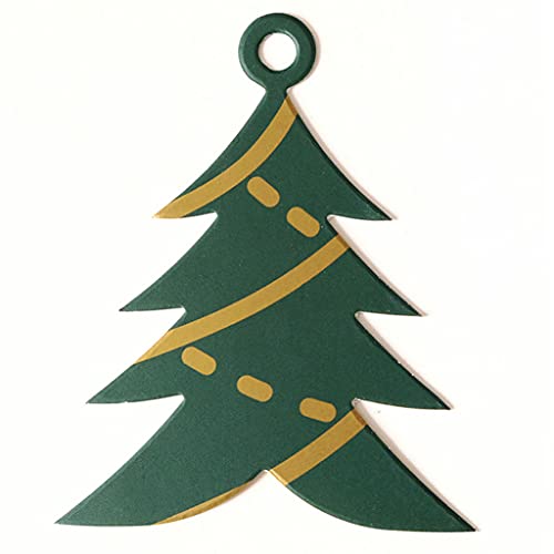 50 Stück Weihnachtsgeschenk-Etiketten mit niedlichem Baum-Stern-Socken-Handschuh-Muster zum Aufhängen von Feiertags-Namen, Papieretiketten für Partytüten, Geschenkpakete, Weihnachtsaufkleber, Hirsch von Glanhbnol