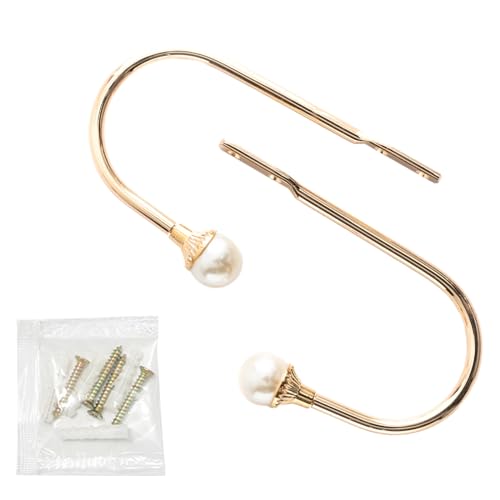 Glanhbnol 1 Paar U-förmige Vorhanghaken mit Perlen, Wand-Raffhalter, Kleiderbügel, Mantel, Hut, Haken, Vorhangzubehör, Halterung Glanhbnol 1 Paar U-förmige Vorhanghaken mit Perlen, Wand-Raffhalter, Kleiderbügel, Mantel, Hut, Haken, Vorhangzubehör, Halterung von Glanhbnol