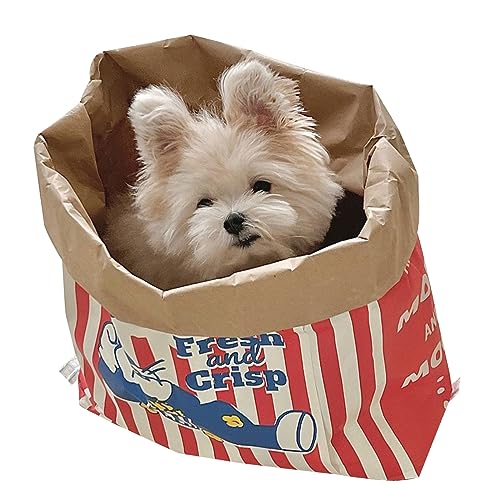 Hundetunnel PopcornBag Zelt Spielzeug Versteck Spielzelt Interaktive Papiertüte Unterhaltungsspielzeug Haustierbedarf Faltbare Haustier Paperbag Nest von Glanhbnol