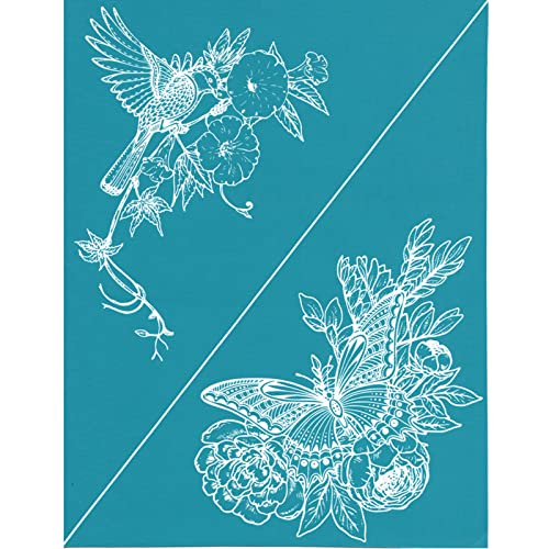 Selbstklebende Siebdruck-Schablone mit Vogel für Schmetterling, Blume, Netz-Transfers für selbstgemachte T-Shirts, Kissen, Stoffbeutel, Siebdruckschablone von Glanhbnol