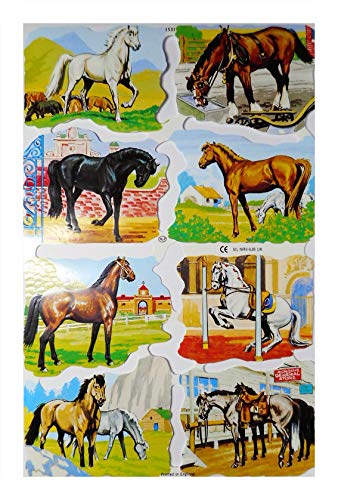 Glanzbilder 1531 Pferd Pferde weiß schwarz braun reiten Posiebilder Deko Mamelok 154 von Glanzbilder