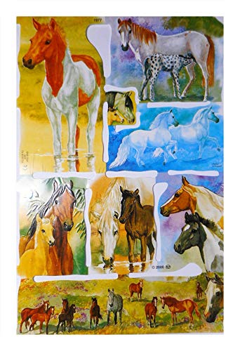 Glanzbilder 1977 Pferd Pferde weiß schwarz braun reiten Posiebilder Deko Mamelok 157 von Glanzbilder