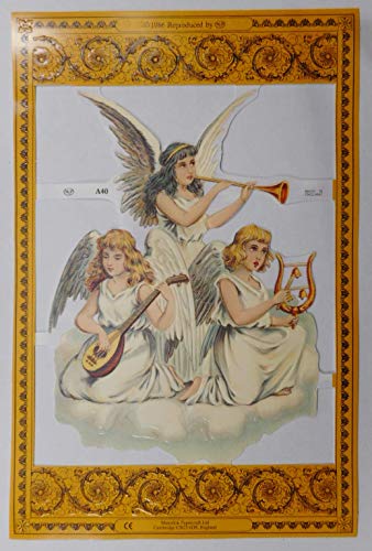 Glanzbilder A40 Engel Musik Trompete Harfe Gitarre Posiebilder Deko Mamelok 56 von Glanzbilder