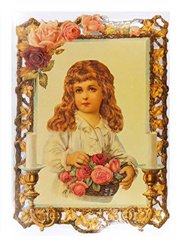 Glanzbilder EF 7071 Kind Mädchen Blume Rose im Bilderrahmen Posiebilder Deko GWI 705 von Glanzbilder