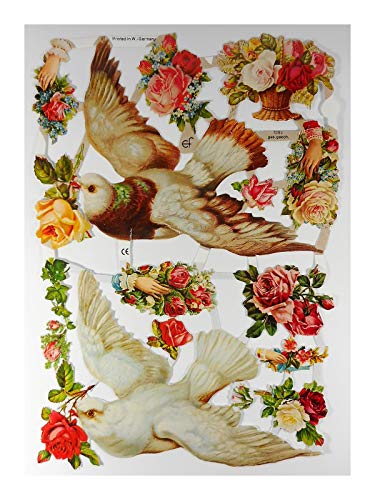 Glanzbilder EF 7092 Taube Blume Rose Oblate Posiebilder Scrapbook Deko GWI 626 Glanzbilder EF 7092 Taube Blume Rose Oblate Posiebilder Scrapbook Deko GWI 626 von Glanzbilder