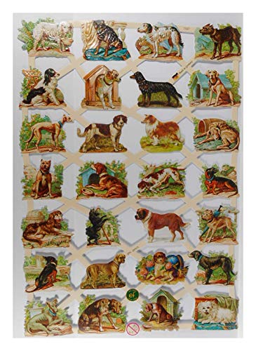 Glanzbilder EF 7337 spielende Hunde Hund Hundehütte Posiebilder Deko GWI 654 von Glanzbilder