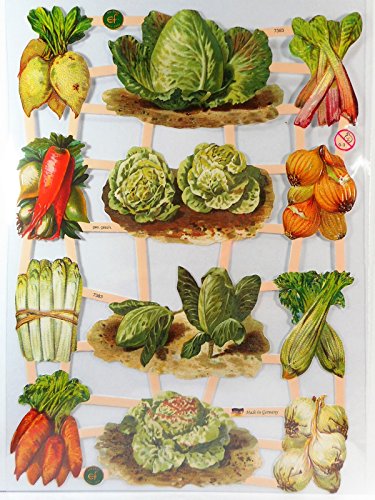 Glanzbilder Gemüse Salat EF 7383 Oblaten Posiebilder Scrapbook Deko GWI 304 von Glanzbilder