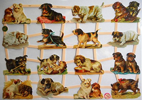 Glanzbilder Hunde Hunde Dog EF 7327 Oblate Posiebilder Scrapbook Deko GWI 540 von Glanzbilder