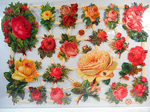 Glanzbilder Rose Blume Blumen EF 7344 Oblate Posiebilder Scrapbook Deko GWI 370 von Glanzbilder
