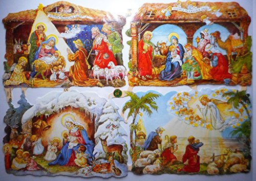 Glanzbilder Weihnachten Maria Josef Jesus Krippe EF 7202 Oblate Posiebilder Scrapbook Deko GWI 451 von Glanzbilder