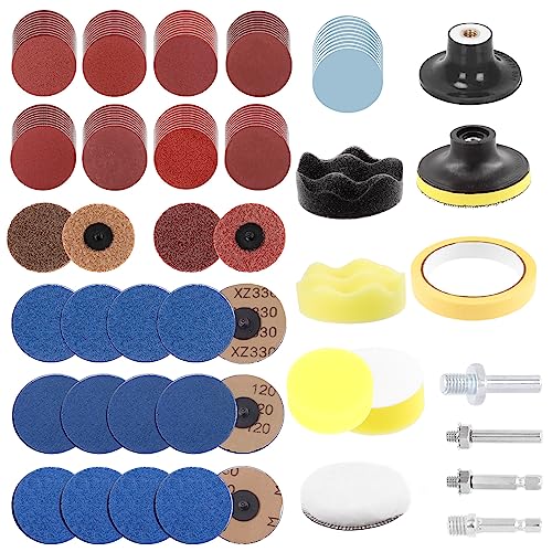 Glarks 120-teiliges Schleifscheiben-Sortiment-Set, 7,6 cm Schnellwechselscheiben, Körnung 80–3000, Rollensicherung, Schleifscheiben, Oberflächenbehandlungsscheiben mit 6,35 mm Halter für Glarks 120-teiliges Schleifscheiben-Sortiment-Set, 7,6 cm Schnellwechselscheiben, Körnung 80–3000, Rollensicherung, Schleifscheiben, Oberflächenbehandlungsscheiben mit 6,35 mm Halter für von Glarks