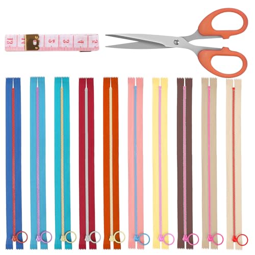 Glarks 12pcs 35cm/13.77in Nylon Harz Reißverschluss mit Hebering Pull Set, 10 bunte Nylon Spiralreißverschlüsse mit Ring Schubladen und 2 Schneiderwerkzeuge, Nähen Reißverschlüsse Glarks 12pcs 35cm/13.77in Nylon Harz Reißverschluss mit Hebering Pull Set, 10 bunte Nylon Spiralreißverschlüsse mit Ring Schubladen und 2 Schneiderwerkzeuge, Nähen Reißverschlüsse von Glarks