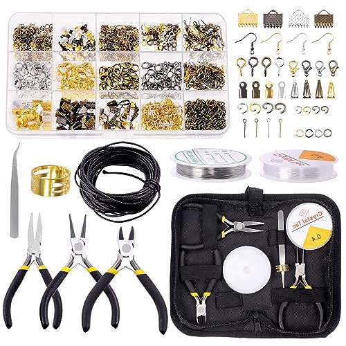 Glarks 1468Pcs Jewelry Making Supplies Kit with Jewelry Making Tools, Jewelry Pliers, Beading Wires, Jewelry Findings and Measuring Tools for DIY Earring Necklace Craft Jewelry Repair (1468pcs) von Glarks