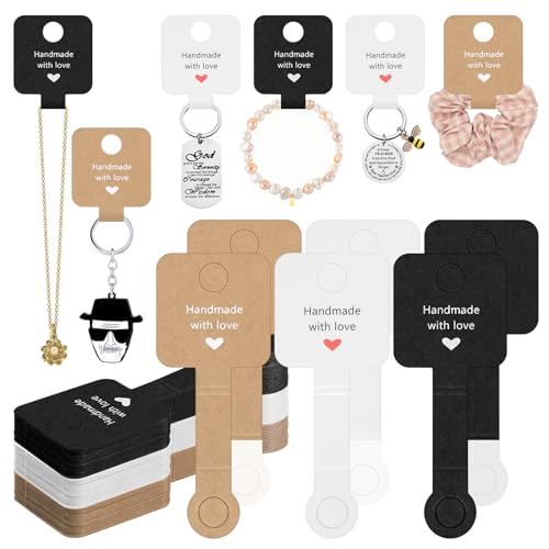 Glarks 150Pcs selbstklebende Armband Display Karten, 4x10CM Halskette Display Karten Braun, Schwarz und Weiß Kraftpapier Armband Display Karte, hängende Schmuck Card Halter Glarks 150Pcs selbstklebende Armband Display Karten, 4x10CM Halskette Display Karten Braun, Schwarz und Weiß Kraftpapier Armband Display Karte, hängende Schmuck Card Halter von Glarks