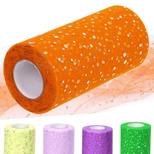 Glarks 1Roll 15CM x 45.72M Glitter Tüll Rollen, Orange funkelnde Tüll Spule Band Paillette Tüll Netzstoff für DIY Tutu Rock Hochzeit Geburtstag Baby Dusche Glarks 1Roll 15CM x 45.72M Glitter Tüll Rollen, Orange funkelnde Tüll Spule Band Paillette Tüll Netzstoff für DIY Tutu Rock Hochzeit Geburtstag Baby Dusche von Glarks