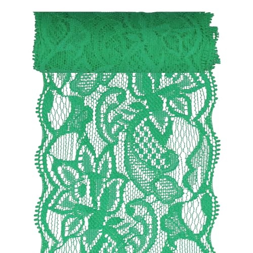 Glarks 1Rolls 4.57m x 80mm Stoff Spitze Band, Tinte Grün Blumenmuster Stoff Spitze Band, Elastische dehnbare Trimmen für Hochzeit Dekoration, Nähen, Haar Bogen Herstellung Glarks 1Rolls 4.57m x 80mm Stoff Spitze Band, Tinte Grün Blumenmuster Stoff Spitze Band, Elastische dehnbare Trimmen für Hochzeit Dekoration, Nähen, Haar Bogen Herstellung von Glarks