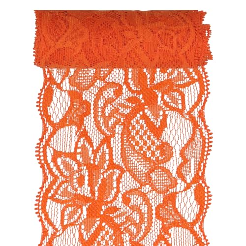 Glarks 1Rolls 4.57m x 80mm Stoff Spitze Band, orange rote Blumenmuster Stoff Spitze Band, elastische dehnbare Trimm für Hochzeit Dekoration, Nähen, Haar Bogen Herstellung Glarks 1Rolls 4.57m x 80mm Stoff Spitze Band, orange rote Blumenmuster Stoff Spitze Band, elastische dehnbare Trimm für Hochzeit Dekoration, Nähen, Haar Bogen Herstellung von Glarks