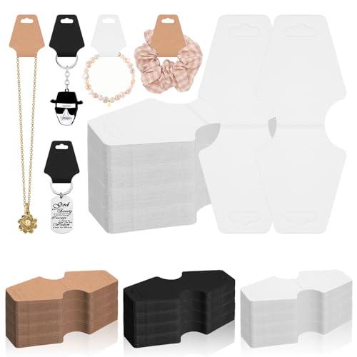 Glarks 200Pcs 5 x 2In Jewelry Display Cards Set, weiß Kraftpapier Armband Display Karten, Hang Tags Karte, Schlüsselanhänger, Ohrring Verpackung Karten für Halsketten Glarks 200Pcs 5 x 2In Jewelry Display Cards Set, weiß Kraftpapier Armband Display Karten, Hang Tags Karte, Schlüsselanhänger, Ohrring Verpackung Karten für Halsketten von Glarks