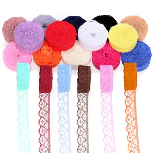 Glarks 20Rolls 91.4m 15mm breite Stoff Spitze Band, 20 Farbe einseitiges Blumenmuster Stoff Spitze Band für Hochzeit Dekoration, Nähen, Haar Bogen Herstellung Glarks 20Rolls 91.4m 15mm breite Stoff Spitze Band, 20 Farbe einseitiges Blumenmuster Stoff Spitze Band für Hochzeit Dekoration, Nähen, Haar Bogen Herstellung von Glarks