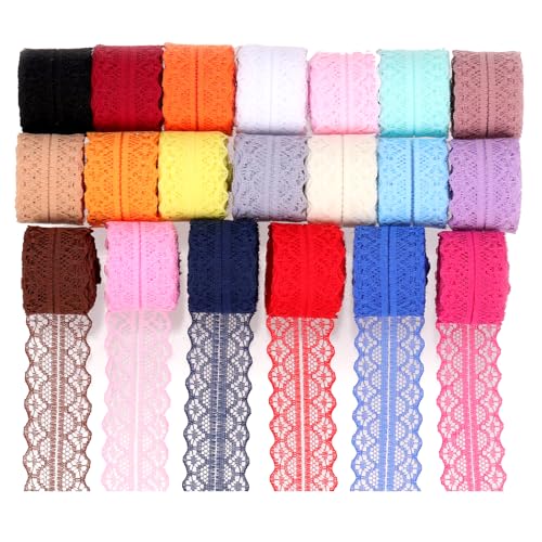 Glarks 20Rolls 91.4m 30mm breite Stoff Spitze Band, 20 Farbe bilaterale Floral Muster Stoff Spitze Band, elastische Trim für Hochzeit Dekoration, Nähen, Haar Bogen Herstellung Glarks 20Rolls 91.4m 30mm breite Stoff Spitze Band, 20 Farbe bilaterale Floral Muster Stoff Spitze Band, elastische Trim für Hochzeit Dekoration, Nähen, Haar Bogen Herstellung von Glarks