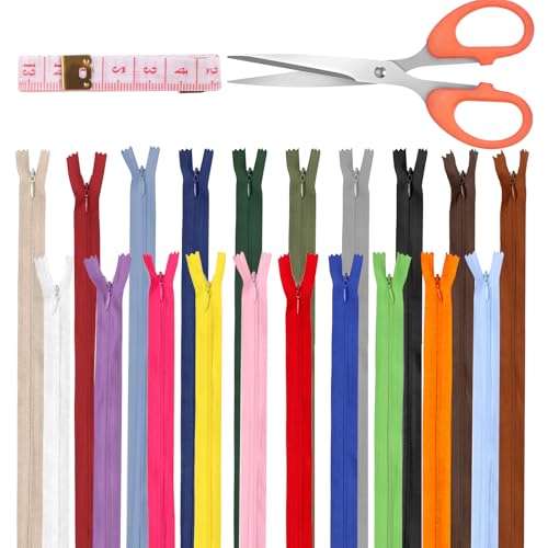 Glarks 22pcs 50cm Nylon unsichtbare Reißverschlüsse, 20-Farben Nylon unsichtbarer Reißverschluss Bulk, unsichtbare Nylon Coil Reißverschlüsse mit Werkzeugen für das Nähen von Handwerk Glarks 22pcs 50cm Nylon unsichtbare Reißverschlüsse, 20-Farben Nylon unsichtbarer Reißverschluss Bulk, unsichtbare Nylon Coil Reißverschlüsse mit Werkzeugen für das Nähen von Handwerk von Glarks
