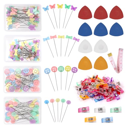 Glarks 261-teiliges Nähnadeln-Set, inkl. Flachkopf-Quiltnadeln mit Blume, Schmetterling, Fliege und Knopf, Nähklammern, Nähkreide für Stoff, Schmuck, DIY, Handwerk und Nähen Glarks 261-teiliges Nähnadeln-Set, inkl. Flachkopf-Quiltnadeln mit Blume, Schmetterling, Fliege und Knopf, Nähklammern, Nähkreide für Stoff, Schmuck, DIY, Handwerk und Nähen von Glarks