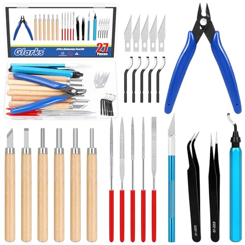 Glarks 27pcs 3D Drucker Tool Kit mit Hand Datei, Entgraten, Schnitzen Handwerk Werkzeug, Schnitzen Trimmen Datei Werkzeuge Set zum Schleifen, Schnitzen, Modellieren Glarks 27pcs 3D Drucker Tool Kit mit Hand Datei, Entgraten, Schnitzen Handwerk Werkzeug, Schnitzen Trimmen Datei Werkzeuge Set zum Schleifen, Schnitzen, Modellieren von Glarks
