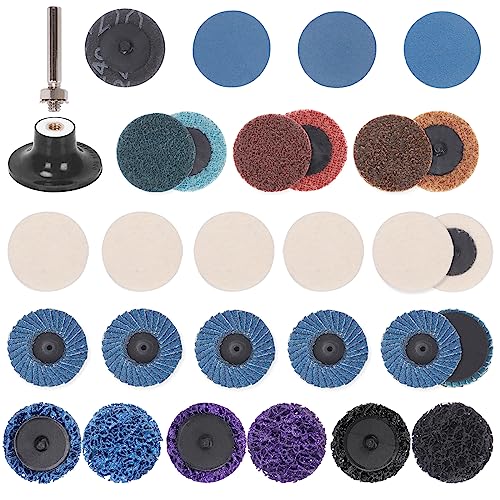 Glarks 30-teiliges Schleifscheiben-Sortiment-Set, 5,1 cm Schnellwechselscheiben, Rollsicherung, Schleifscheiben, verschiedene Typen, Oberflächenbehandlungsscheiben mit 6,35 mm Stützteller für die Glarks 30-teiliges Schleifscheiben-Sortiment-Set, 5,1 cm Schnellwechselscheiben, Rollsicherung, Schleifscheiben, verschiedene Typen, Oberflächenbehandlungsscheiben mit 6,35 mm Stützteller für die von Glarks