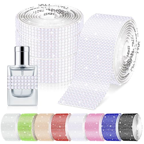 Glarks 4 Rollen 364CM Selbstklebendes Kristall Strass Band, 4/6/8/12 Reihen Wrap Glitzernde Strass Aufkleber, Diamant Strass Band Roll Aufkleber für Dekoration Auto DIY Kunst Handwerk Hochzeit Glarks 4 Rollen 364CM Selbstklebendes Kristall Strass Band, 4/6/8/12 Reihen Wrap Glitzernde Strass Aufkleber, Diamant Strass Band Roll Aufkleber für Dekoration Auto DIY Kunst Handwerk Hochzeit von Glarks