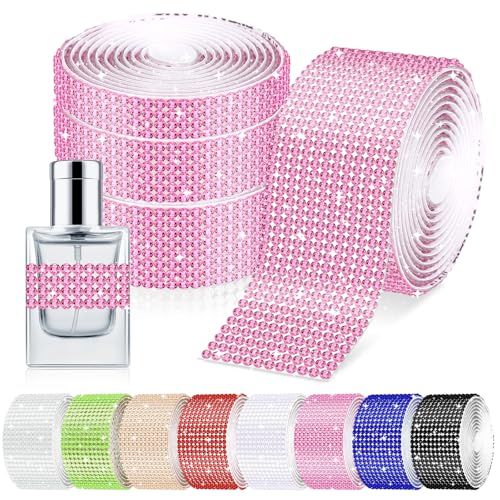 Glarks 4 Rollen 364CM selbstklebendes Kristall Strass Band, 4/6/8/12 Reihen rosa Wrap Glitzer Strass Aufkleber, Diamant Strass Band Roll Aufkleber für Dekoration Auto DIY Kunsthandwerk Glarks 4 Rollen 364CM selbstklebendes Kristall Strass Band, 4/6/8/12 Reihen rosa Wrap Glitzer Strass Aufkleber, Diamant Strass Band Roll Aufkleber für Dekoration Auto DIY Kunsthandwerk von Glarks