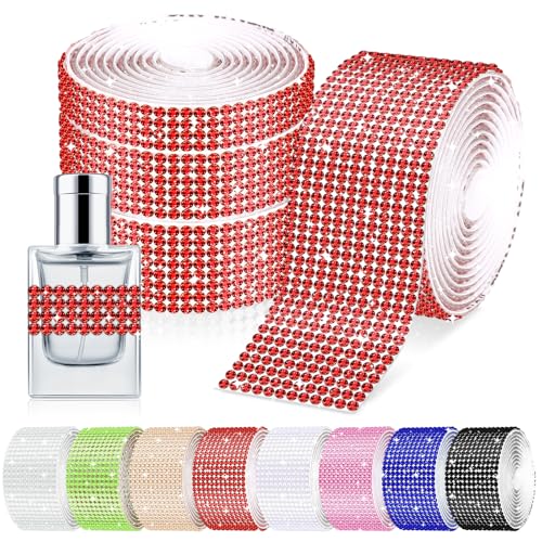 Glarks 4 Rollen 364CM selbstklebendes Kristall Strass Band, 4/6/8/12 Reihen rote Wrap Glitzer Strass Aufkleber, Diamant Strass Band Roll Aufkleber für Dekoration Auto DIY Kunsthandwerk Glarks 4 Rollen 364CM selbstklebendes Kristall Strass Band, 4/6/8/12 Reihen rote Wrap Glitzer Strass Aufkleber, Diamant Strass Band Roll Aufkleber für Dekoration Auto DIY Kunsthandwerk von Glarks