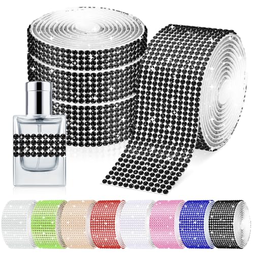 Glarks 4 Rollen 364CM selbstklebendes Kristall Strass Band, 4/6/8/12 Reihen schwarz Wrap Glitzer Strass Aufkleber, Diamant Strass Band Roll Aufkleber für Dekoration Auto DIY Kunsthandwerk Glarks 4 Rollen 364CM selbstklebendes Kristall Strass Band, 4/6/8/12 Reihen schwarz Wrap Glitzer Strass Aufkleber, Diamant Strass Band Roll Aufkleber für Dekoration Auto DIY Kunsthandwerk von Glarks