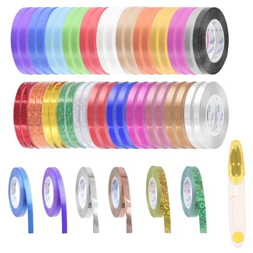 Glarks 49pcs 525Yards Curling Ribbons Set 3 Stile Multi Farben 1/5" Breite Crimped Curling Ribbon Metallic Curling Ballon Ribbon Geschenkverpackung Band Weihnachtsband mit Schere Glarks 49pcs 525Yards Curling Ribbons Set 3 Stile Multi Farben 1/5" Breite Crimped Curling Ribbon Metallic Curling Ballon Ribbon Geschenkverpackung Band Weihnachtsband mit Schere von Glarks