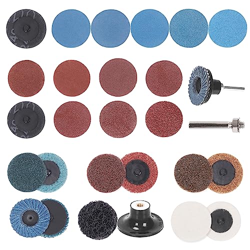 Glarks 79-teiliges Schleifscheiben-Sortiment-Set, 5,1 cm Schnellwechselscheiben, Rollsicherung, Schleifscheiben, Oberflächenbehandlungsscheiben mit 6,35 mm Halterung für die Schleifer-Oberfläche, Glarks 79-teiliges Schleifscheiben-Sortiment-Set, 5,1 cm Schnellwechselscheiben, Rollsicherung, Schleifscheiben, Oberflächenbehandlungsscheiben mit 6,35 mm Halterung für die Schleifer-Oberfläche, von Glarks