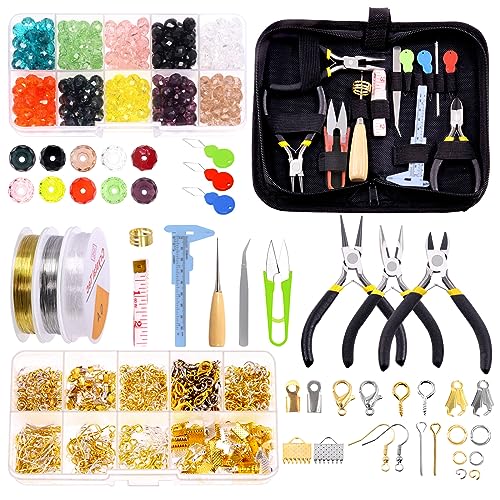 Glarks 950Pcs Jewelry Making Supplies Kit with Jewelry Making Tools, Jewelry Pliers, Beading Wires, Jewelry Findings and Measuring Tools for DIY Earring Necklace Craft Jewelry Repair (1250pcs) von Glarks