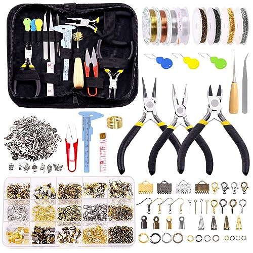 Glarks 950Pcs Jewelry Making Supplies Kit with Jewelry Making Tools, Jewelry Pliers, Beading Wires, Jewelry Findings and Measuring Tools for DIY Earring Necklace Craft Jewelry Repair (1488pcs) von Glarks