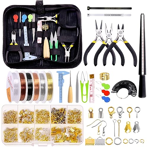 Glarks 950Pcs Jewelry Making Supplies Kit with Jewelry Making Tools, Jewelry Pliers, Beading Wires, Jewelry Findings and Measuring Tools for DIY Earring Necklace Craft Jewelry Repair (937pcs) von Glarks