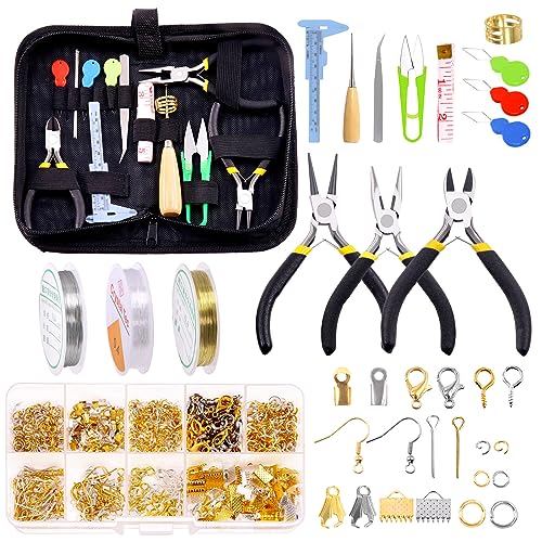 Glarks 950Pcs Jewelry Making Supplies Kit with Jewelry Making Tools, Jewelry Pliers, Beading Wires, Jewelry Findings and Measuring Tools for DIY Earring Necklace Craft Jewelry Repair (950pcs) von Glarks