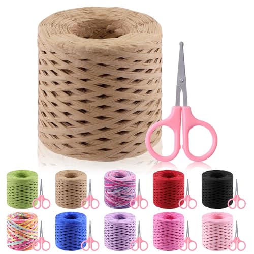 Glarks Bastband mit Schere, 200 m, hellbraunes Bastpapier, Bastelband, natürliche Bastschnur, Kraftpapier, Verpackungsband, Bindfaden, Band für Geschenkverpackungen, Bastelbedarf Glarks Bastband mit Schere, 200 m, hellbraunes Bastpapier, Bastelband, natürliche Bastschnur, Kraftpapier, Verpackungsband, Bindfaden, Band für Geschenkverpackungen, Bastelbedarf von Glarks