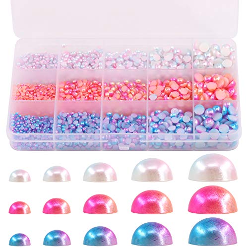 Glarks Perlenset mit flacher Rückseite, halbrund, gemischt, 3 mm, 4 mm, 5 mm, 6 mm, 8 mm, Regenbogenfarben, 2850 Stück Glarks Perlenset mit flacher Rückseite, halbrund, gemischt, 3 mm, 4 mm, 5 mm, 6 mm, 8 mm, Regenbogenfarben, 2850 Stück von Glarks